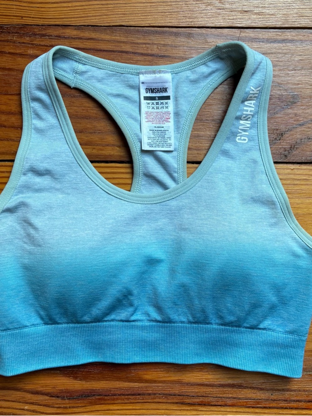 Gymshark Ombre Blue White Seamless Sports Bra, EUC, S